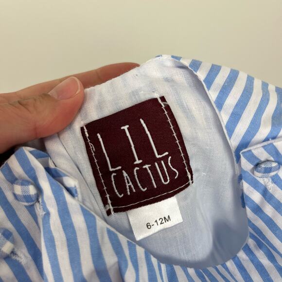 Lil Cactus Blue Bunny Shortall Romper 6-12 Months - Picture 5 of 7